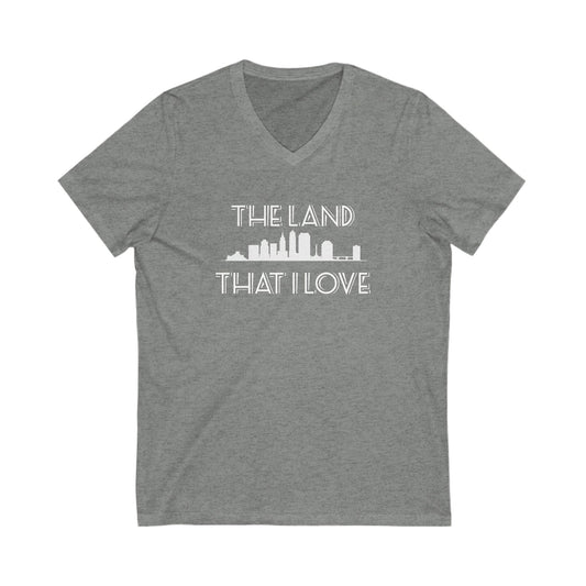 V-Neck Tee Patriotic Cleveland Shirt - The Land USA