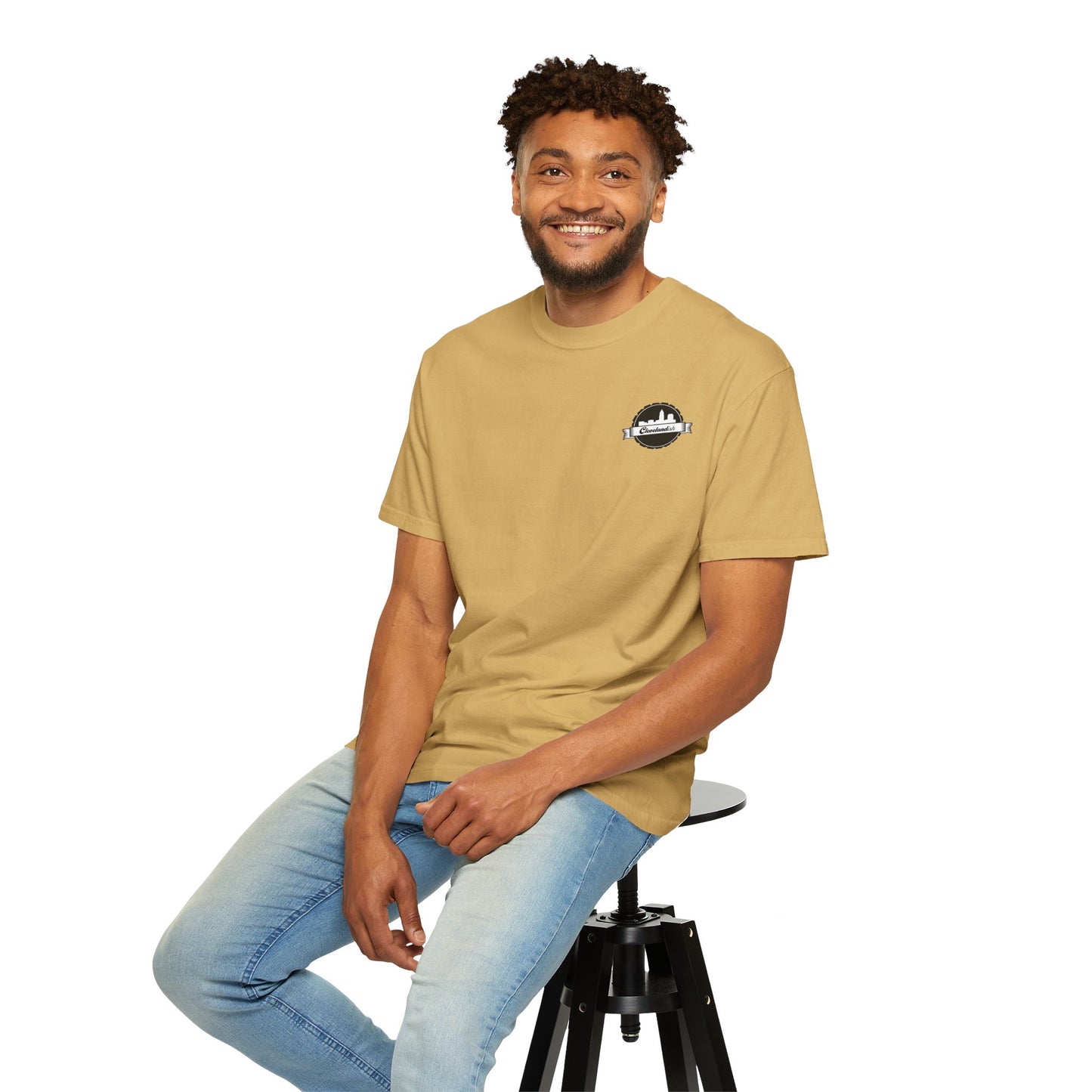 Garment-Dyed T-Shirt Clevelandish Logo Tee - Represent Your Home Town