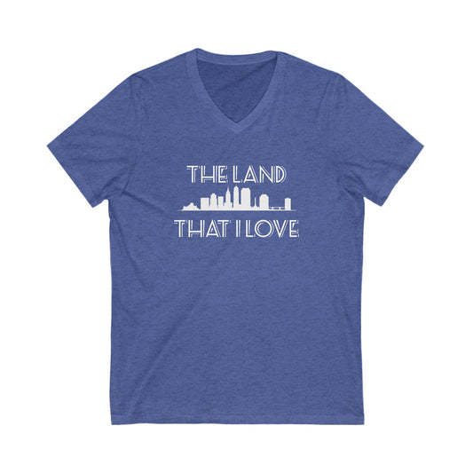 V-Neck Tee Patriotic Cleveland Shirt - The Land USA