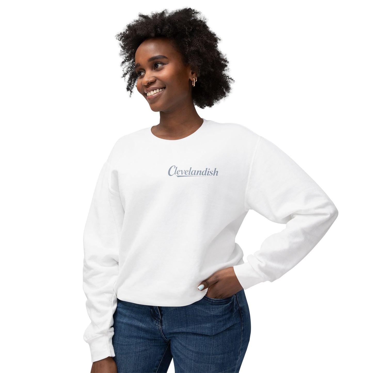 Clevelandish Unisex Lightweight Crewneck Sweatshirt, Cozy Casual Wear, Perfect for Gift, Everyday Lifestyle, Fall & Winter Fashion
