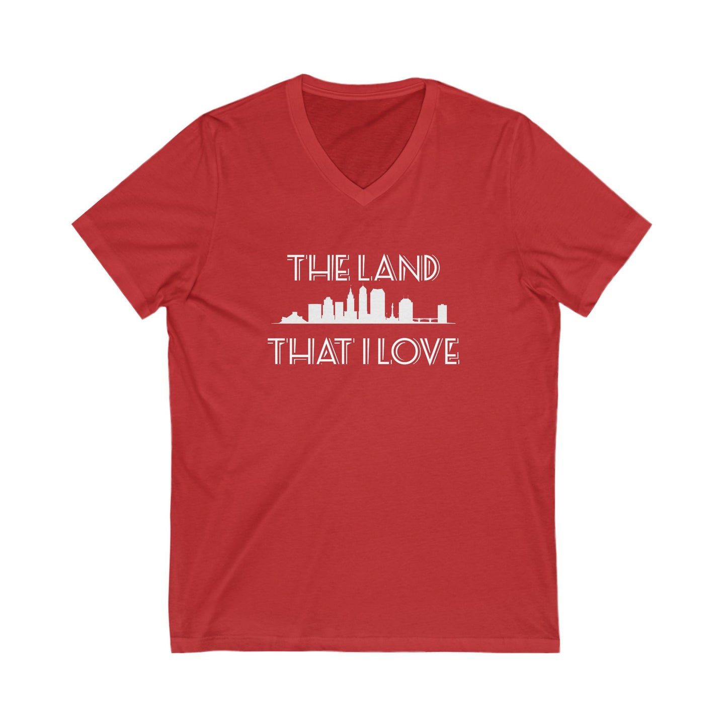 V-Neck Tee Patriotic Cleveland Shirt - The Land USA