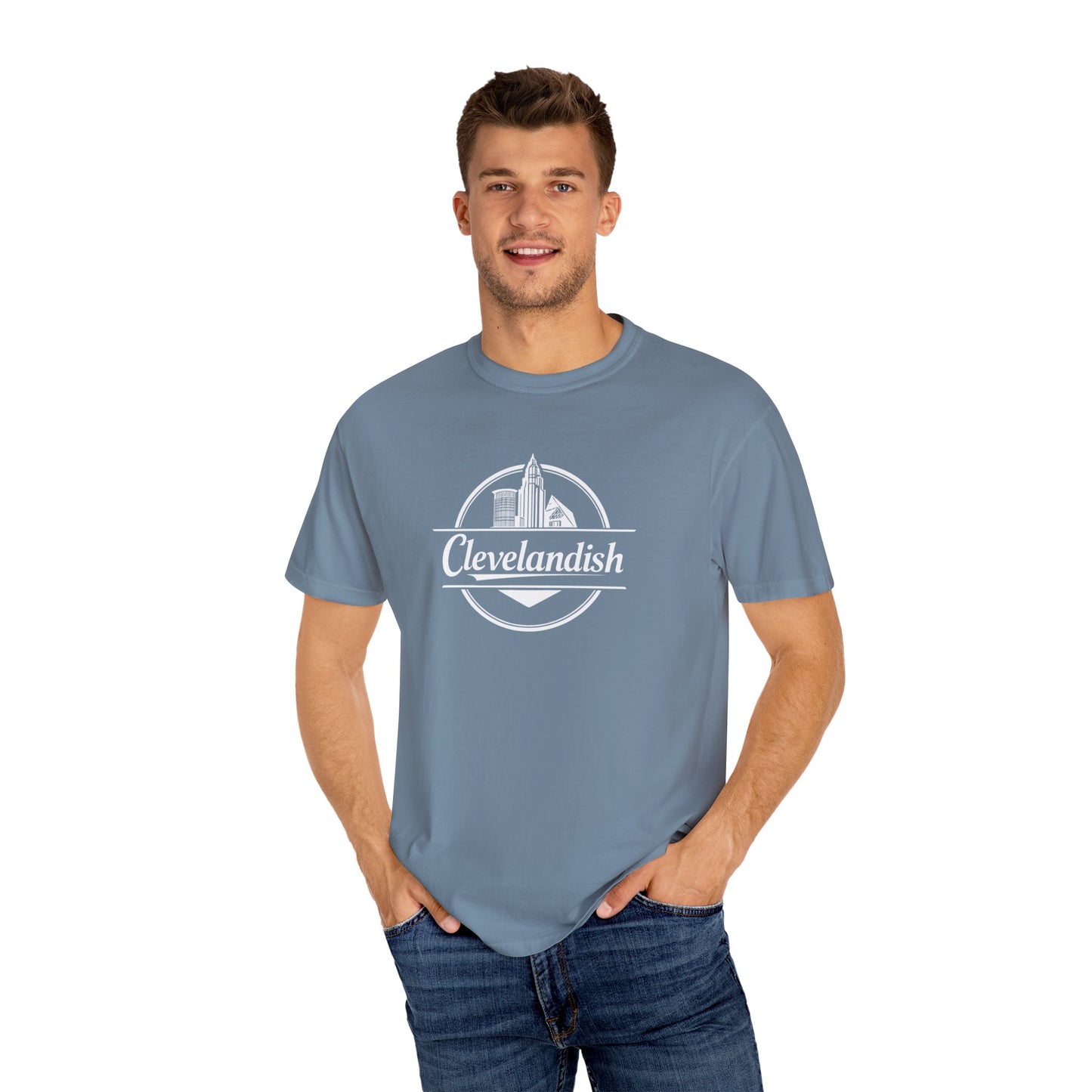 Garment-Dyed T-Shirt Clevelandish Logo Tee - Represent Your Home Town
