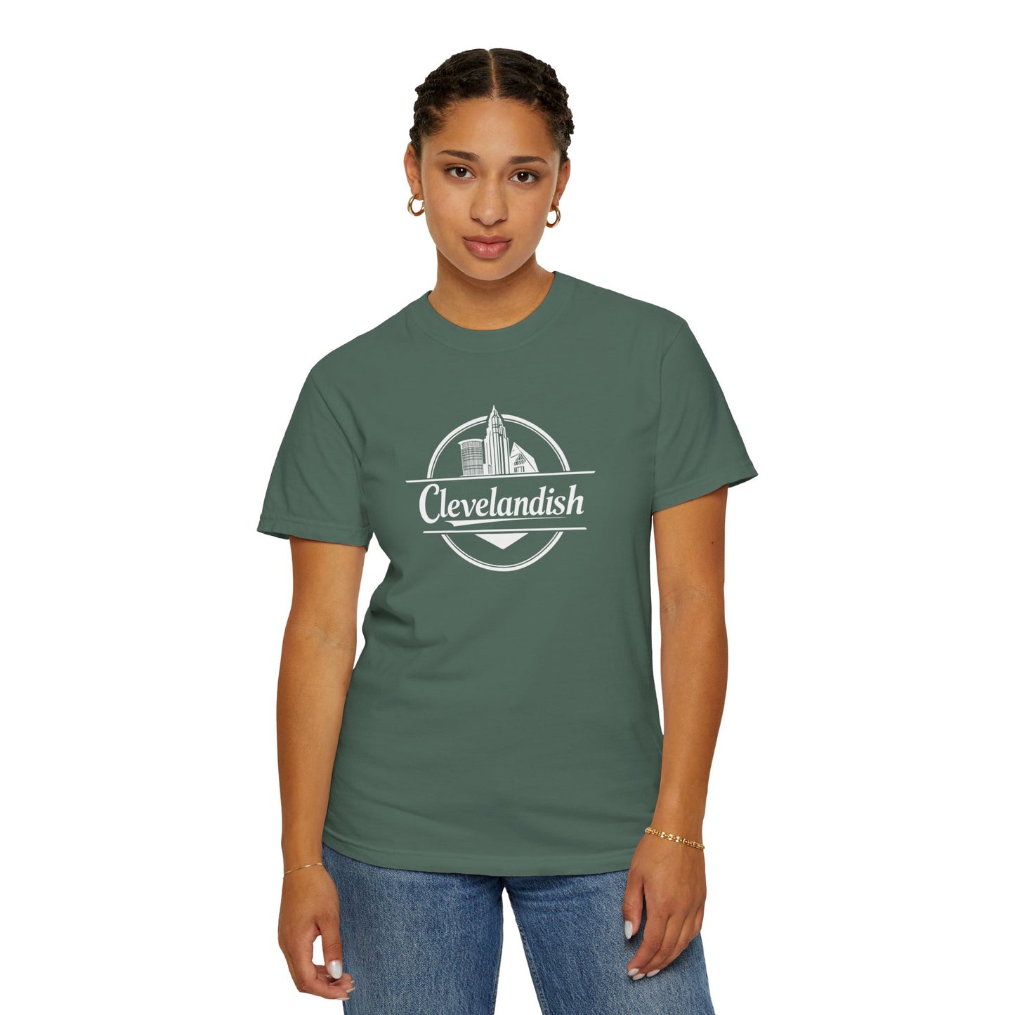 Garment-Dyed T-Shirt Clevelandish Logo Tee - Represent Your Home Town