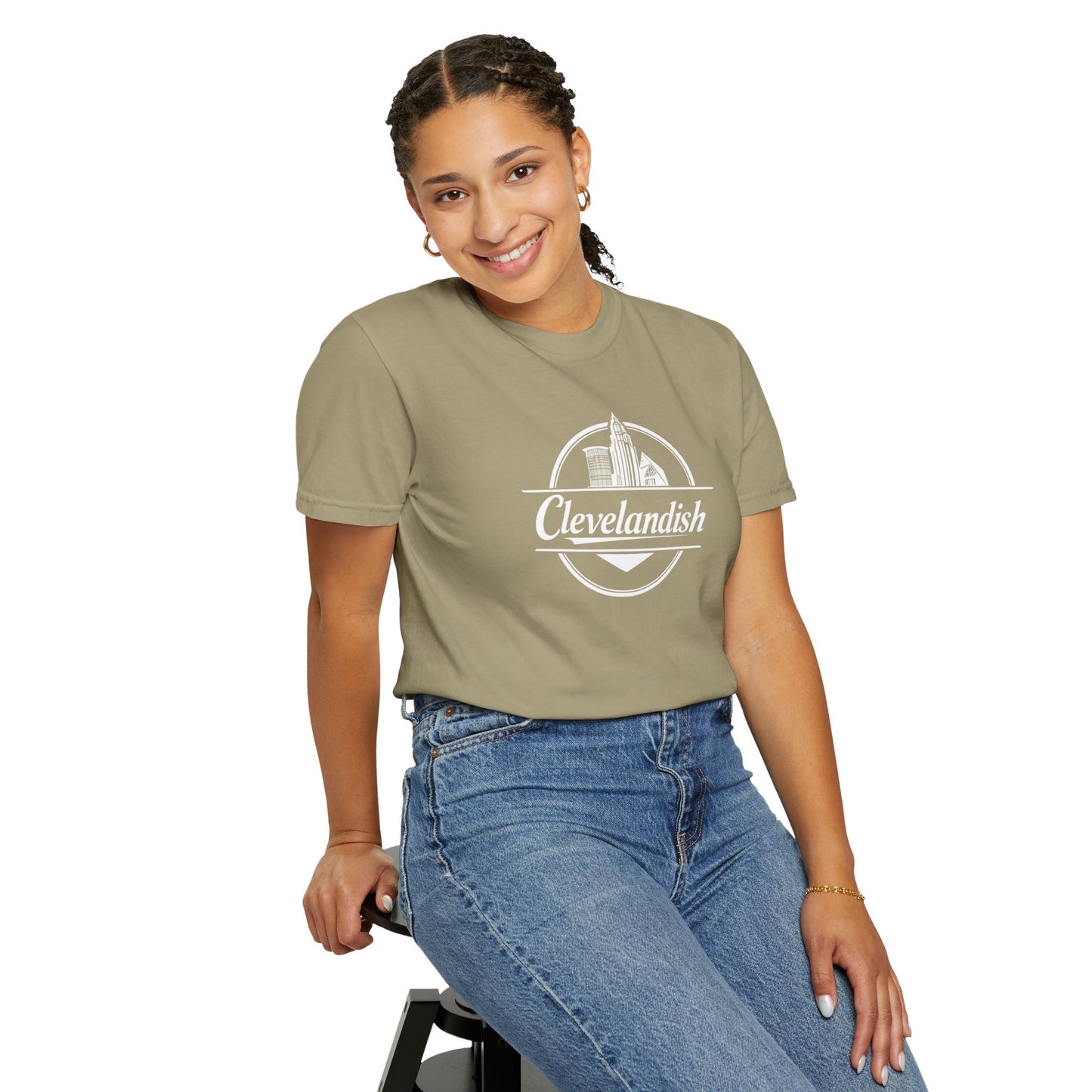 Garment-Dyed T-Shirt Clevelandish Logo Tee - Represent Your Home Town